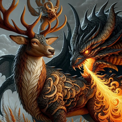 Deerdragon A of a dragon