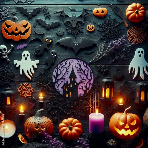 Halloween Spook orange and purple photo