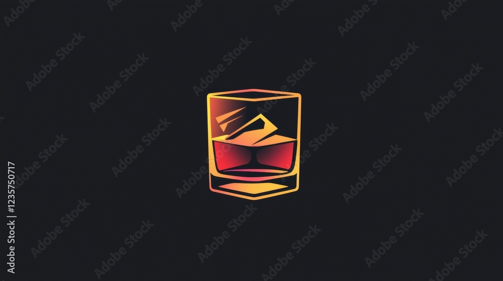Enjoying a glass of whiskey with ice in a modern and stylish setting at night. Generative AI Enjoying a glass of whiskey with ice in a modern and stylish setting at night. Generative AI