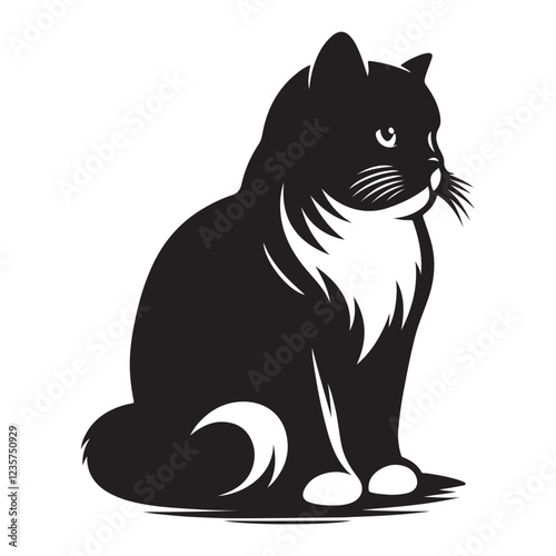 Silhouette in Adorable Cartoon Shapes and Designs for International Cat Day.