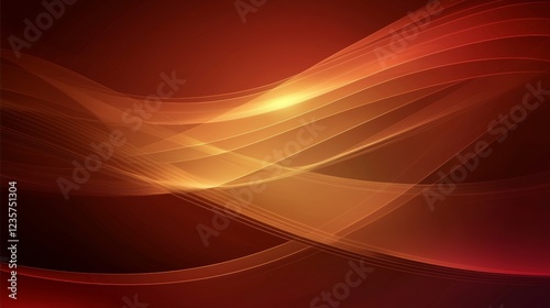 Colorful abstract waves of light create a warm atmosphere with shades of red and orange in the background. Generative AI