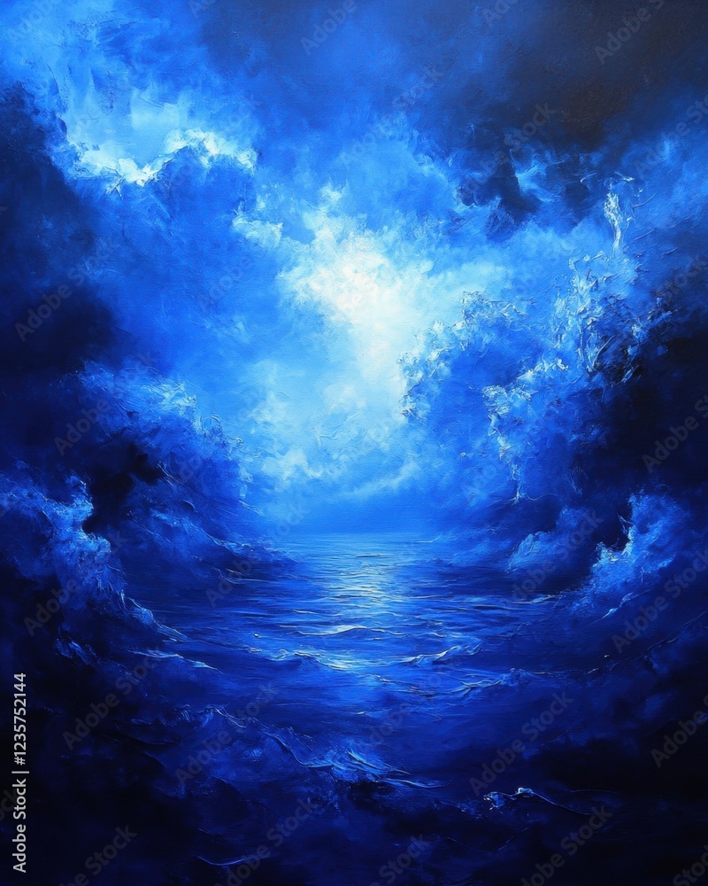 Fototapeta premium Abstract clouds drift over the dark sea