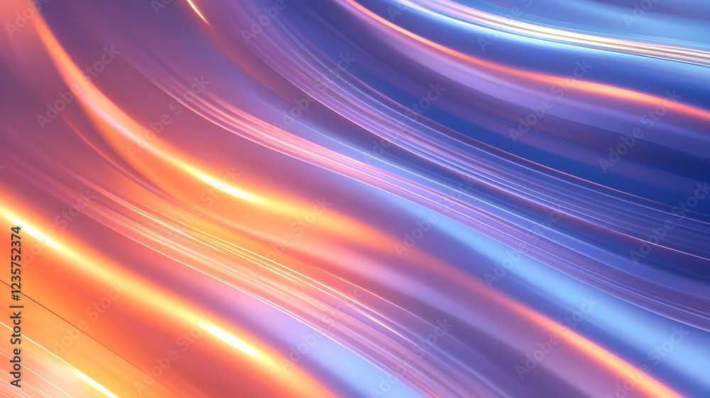 A vibrant abstract background featuring smooth waves of orange, blue, and purple hues A vibrant abstract background featuring smooth waves of orange, blue, and purple hues