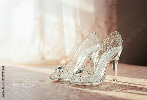 feminine glass high heels