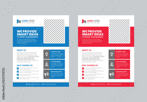 Professional Business Flyer Template , CMYK , US Letter , Print Ready , 0.125 Bleed