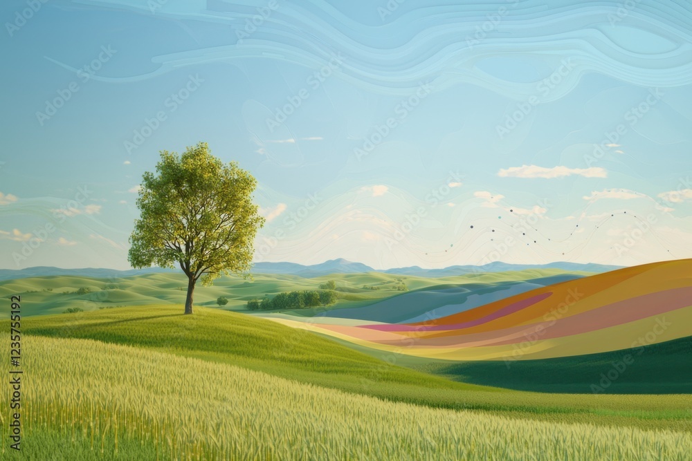 Obraz premium Smart farming dashboard real-time data visualization in nature