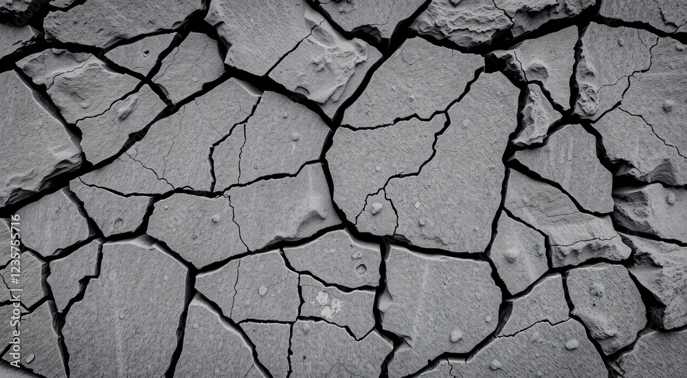 Fototapeta premium Cracked Earth Texture - Dry Land, Drought, Arid Landscape