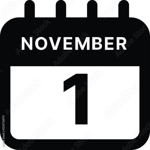 November 1 calendar icon design vector illustration