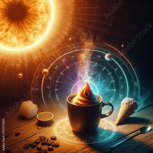 Radiation from a Hot Beverage A cup of hot coffee emitting infra