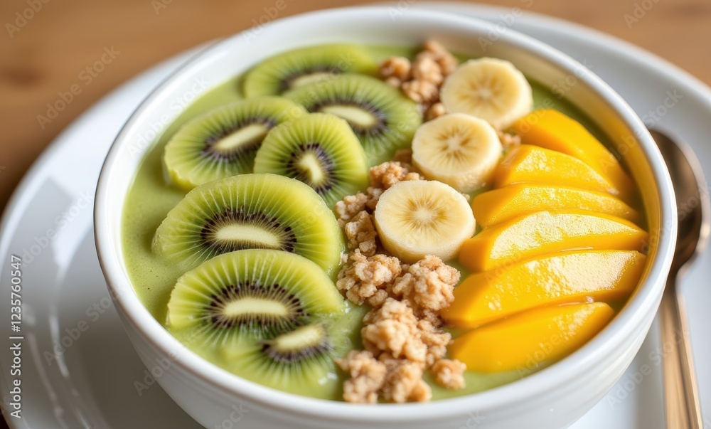 Bright smoothie bowl with fresh fruits Bright smoothie bowl with fresh fruits