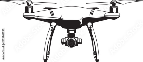 FPV Drone. Hand drawn vector illustration