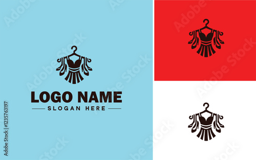 Resale Clothing icon Secondhand clothing Thrift clothing Pre-owned clothing flat logo sign symbol editable vector
