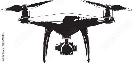 FPV Drone. Hand drawn vector illustration