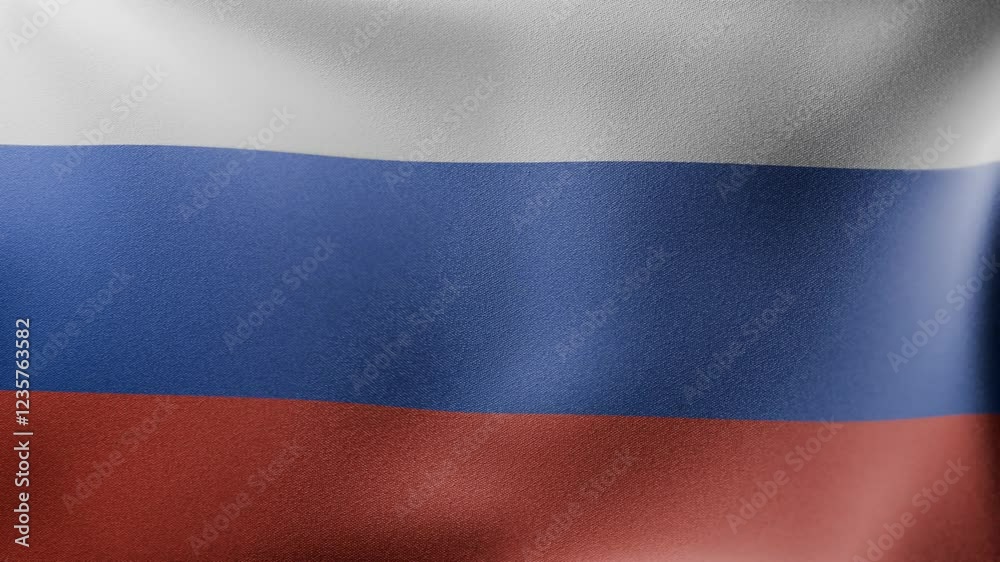 3d animation of waving flag, national flag of Russia, HD, 4k