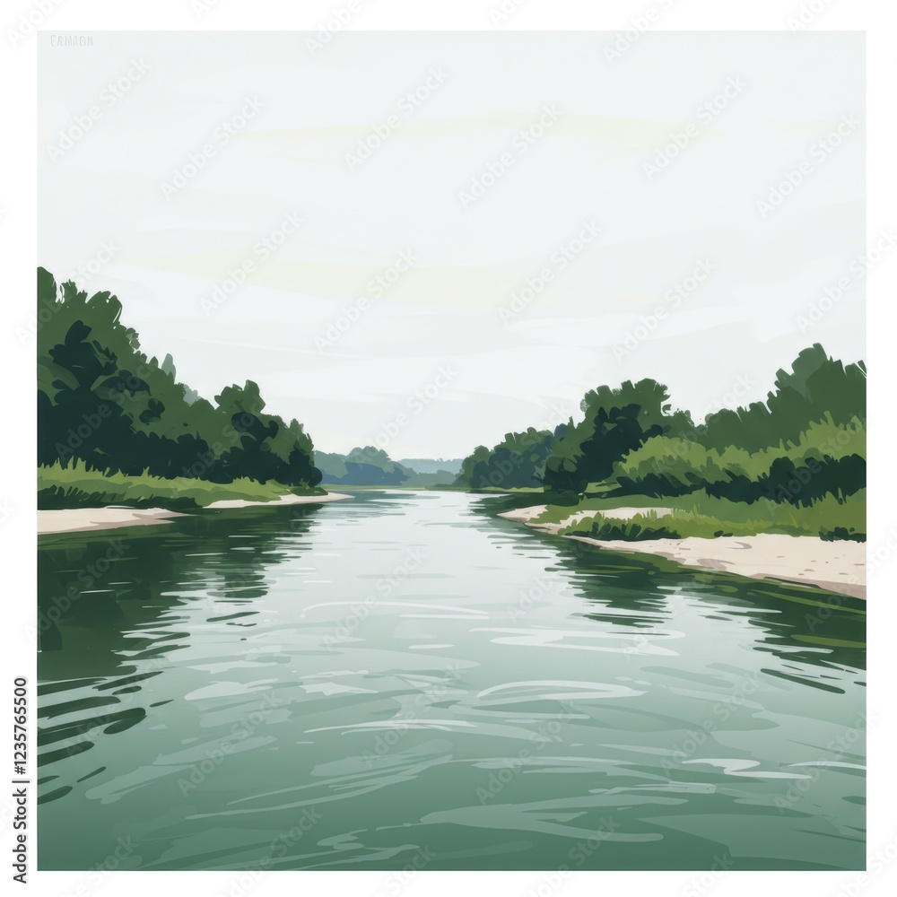 Fototapeta premium minimalist river illustration