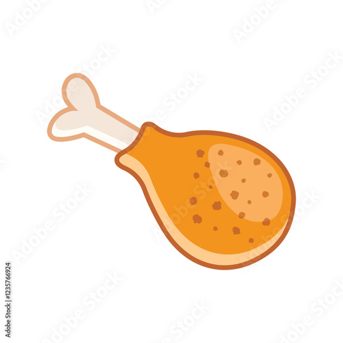 Chicken leg icon in flat style. Fast food menu vector illustration on isolated background. Drumstick sign business concept.