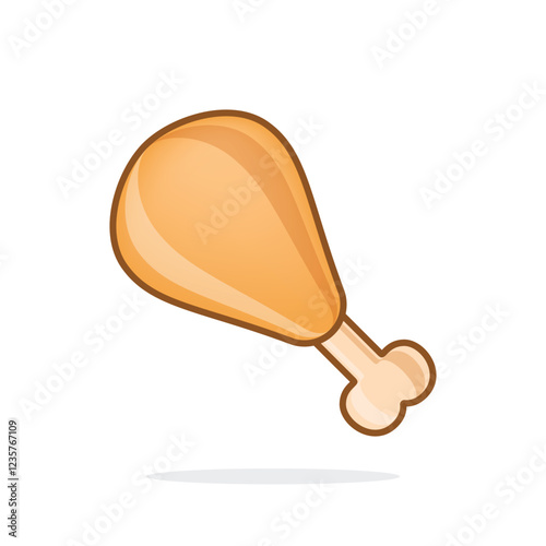 Chicken leg icon in flat style. Fast food menu vector illustration on isolated background. Drumstick sign business concept.