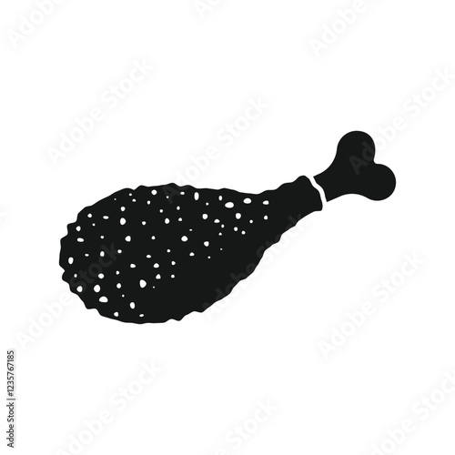 Chicken leg icon in flat style. Fast food menu vector illustration on isolated background. Drumstick sign business concept.