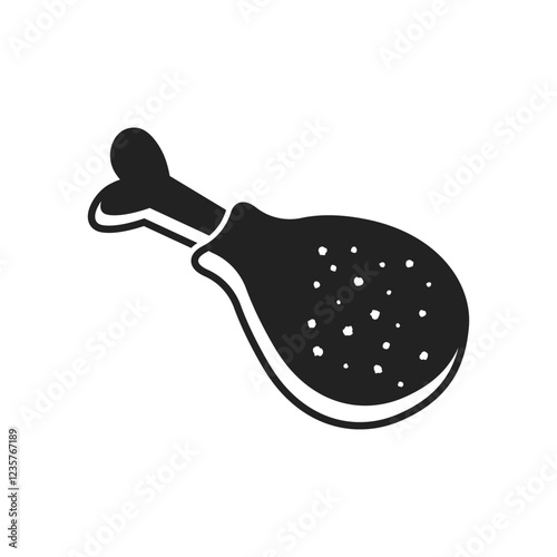 Chicken leg icon in flat style. Fast food menu vector illustration on isolated background. Drumstick sign business concept.