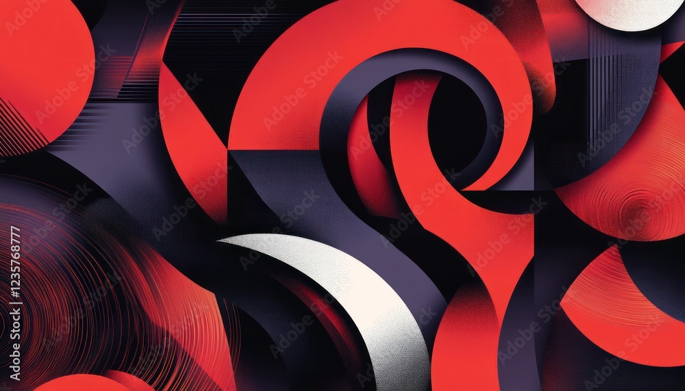 custom made wallpaper toronto digitalAbstract Red and Black Geometric Design Artwork