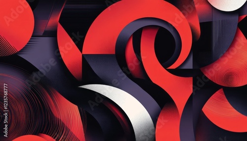 Wallpaper Mural Abstract Red and Black Geometric Design Artwork Torontodigital.ca