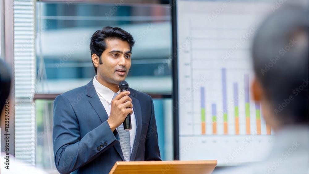 Indian Corporate Executive Presenting Insights Indian Corporate Executive Presenting Insights