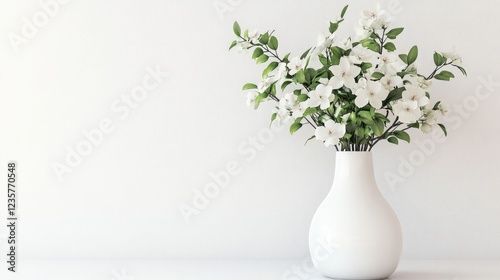 Wallpaper Mural A white vase with flowers set against a white background. Torontodigital.ca