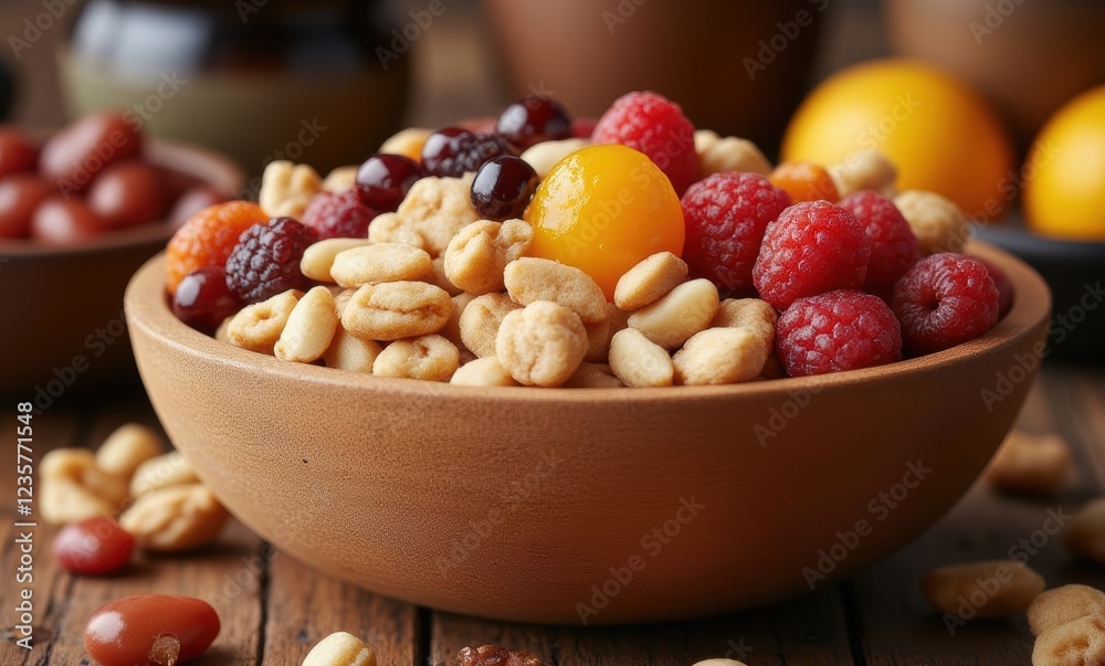 Colorful snack bowl with mixed fruits Colorful snack bowl with mixed fruits