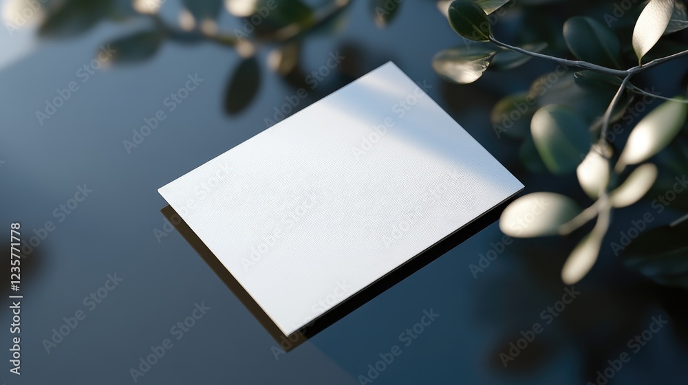 A clean, minimalist business card with modern typography, placed on a smooth, polished surface A clean, minimalist business card with modern typography, placed on a smooth, polished surface