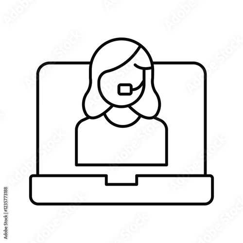 Support Assistant thinline icon , vector, pixel perfect, illustrator file 
