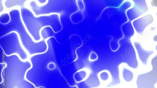 White and blue glowing lines create an abstract pattern on a dark blue background. Ideal for futuristic or technologyrelated designs. photo