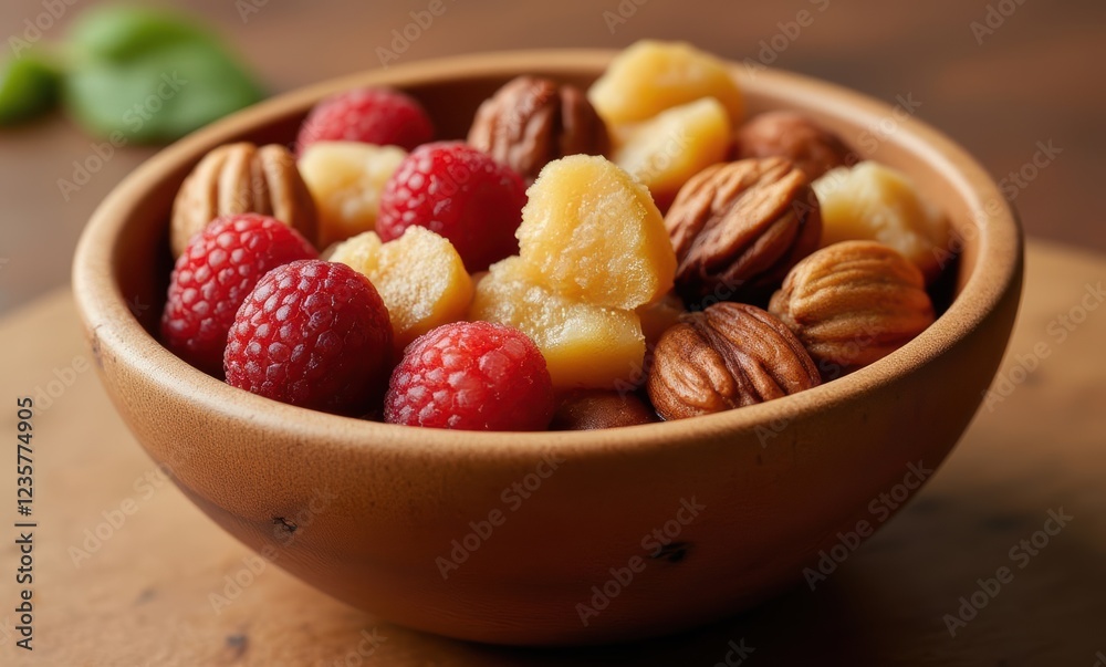 Colorful fruit and nut bowl Colorful fruit and nut bowl