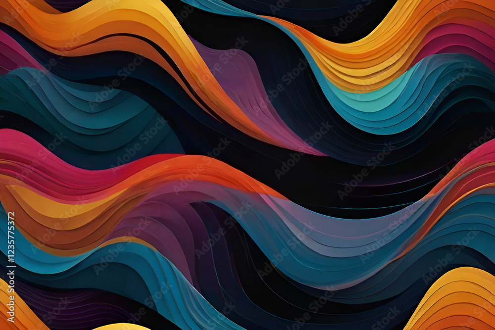 Abstract flowing multi-color waves seamlessly blend vibrant hues to create a modern and captivating design. Abstract flowing multi-color waves seamlessly blend vibrant hues to create a modern and captivating design.