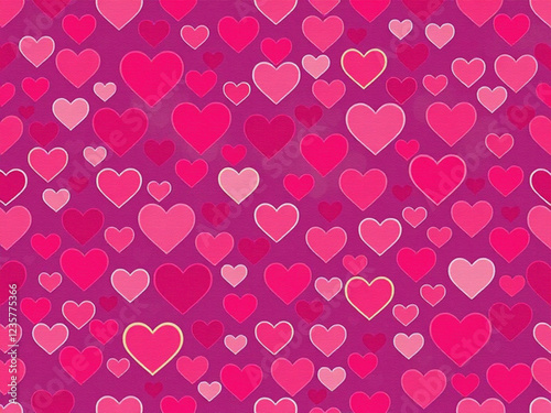 Hearts red and white pattern. Cute vector seamless background. heart shapes symbol of love and Valentines Day February 14 celebration. Romantic pattern design