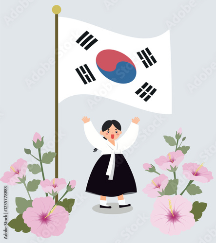 대한독립만세 하고 있는 소녀