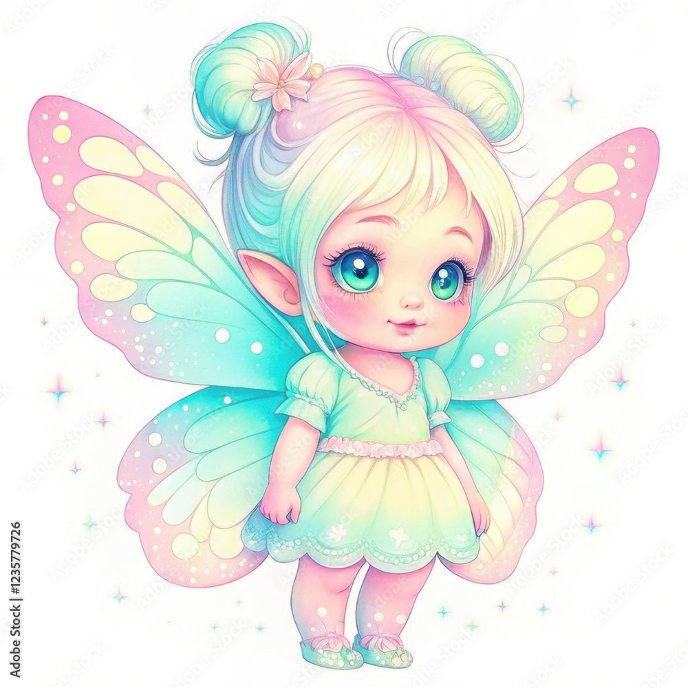 A whimsical fairy-like girl with pastel-colored hair and butterfly wings, exuding a magical and enchanting vibe. A whimsical fairy-like girl with pastel-colored hair and butterfly wings, exuding a magical and enchanting vibe.
