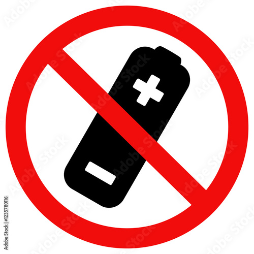 No battery icon sign. Flat style vector illustration editable isolated design.