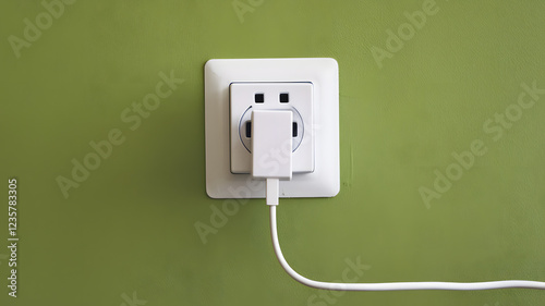 A charger plugged into a power outlet.