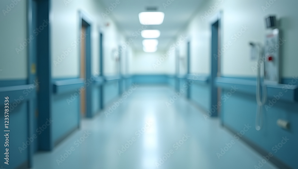 Fototapeta premium Blur image background of corridor in hospital or clinic