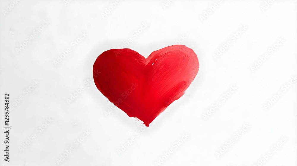 A vibrant red heart shape painted on a clean white background, symbolizing love, passion, and emotion. This simple yet striking image evokes feelings of warmth and affection. A vibrant red heart shape painted on a clean white background, symbolizing love, passion, and emotion. This simple yet striking image evokes feelings of warmth and affection.