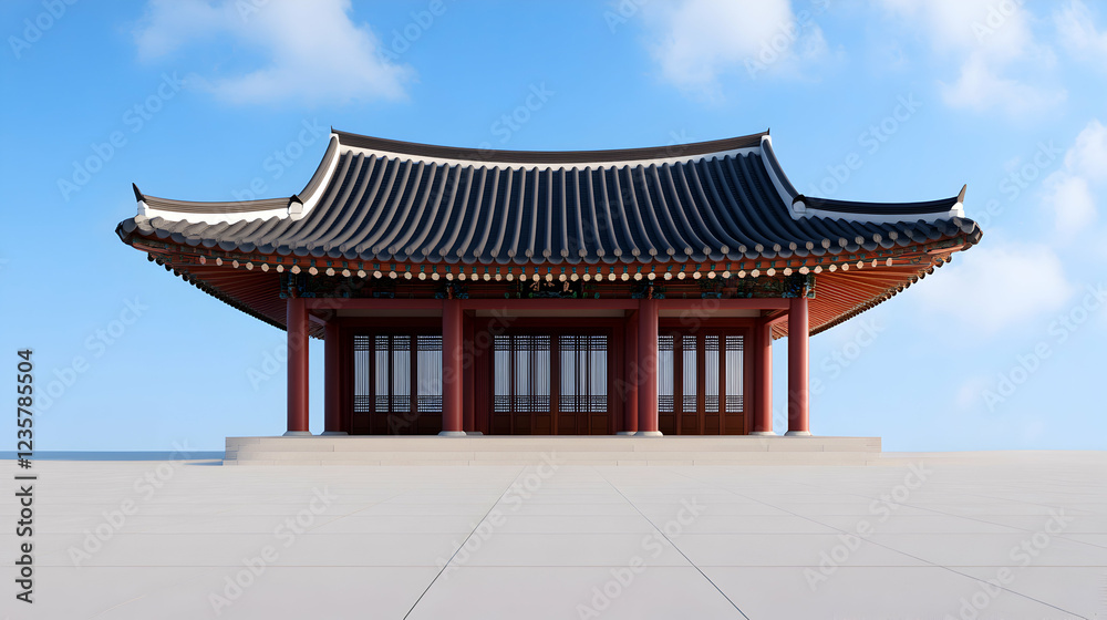 A stunning traditional structure showcasing intricate architectural designs and vibrant colors against a clear blue sky. Ideal for projects centered on culture and heritage. A stunning traditional structure showcasing intricate architectural designs and vibrant colors against a clear blue sky. Ideal for projects centered on culture and heritage.
