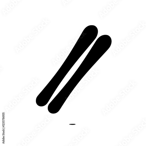 Pair of Skis Icon: A simple yet striking illustration of a pair of skis, perfect for winter sports-related designs and applications.