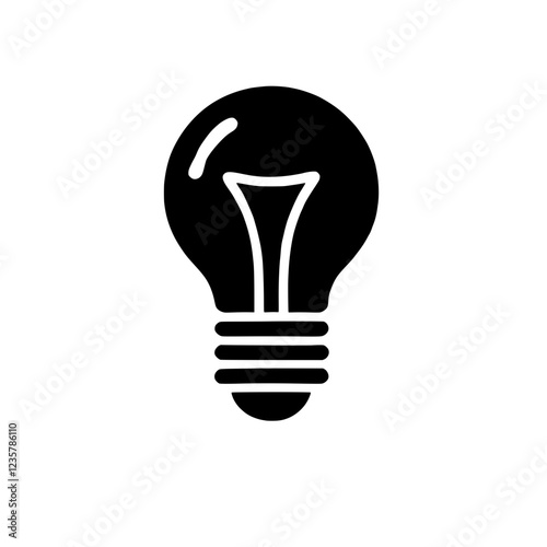 Illumination: A simple yet powerful icon of a lightbulb, symbolizing innovation, creativity, and new ideas.  Perfect for presentations, websites.