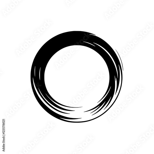 Circular Splash: Abstract liquid ink circle graphic element in black and white. Modern geometric design with a sense of motion. Perfect for website designs, posters, and more.