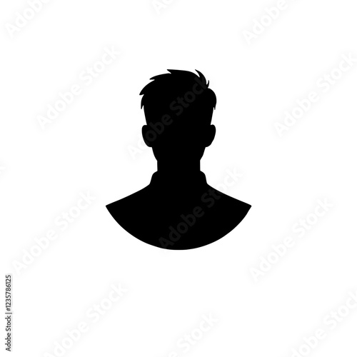 Silhouette of a Man: A minimalist and abstract illustration of a man's profile, rendered in a simple black silhouette against a clean background.  The image conveys a sense of mystery and anonymity.