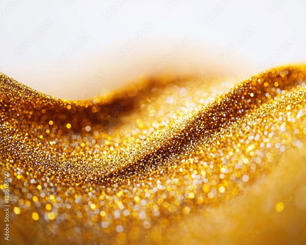 A close-up of shimmering gold glitter, creating a luxurious and vibrant texture perfect for creative designs. A close-up of shimmering gold glitter, creating a luxurious and vibrant texture perfect for creative designs.