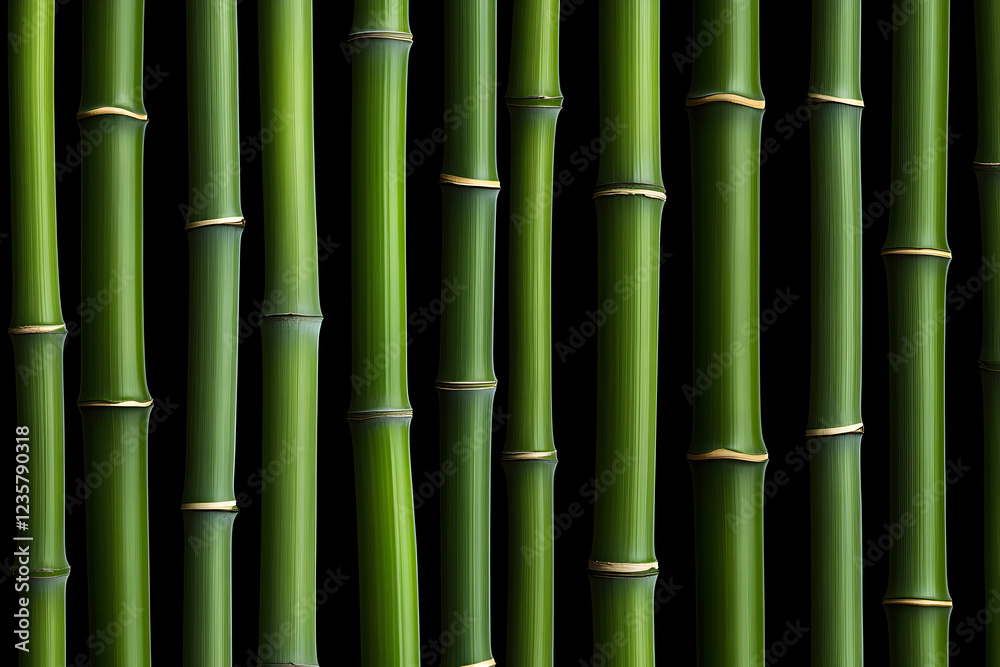 A striking close-up of green bamboo stalks, showcasing their smooth texture and vibrant color A striking close-up of green bamboo stalks, showcasing their smooth texture and vibrant color