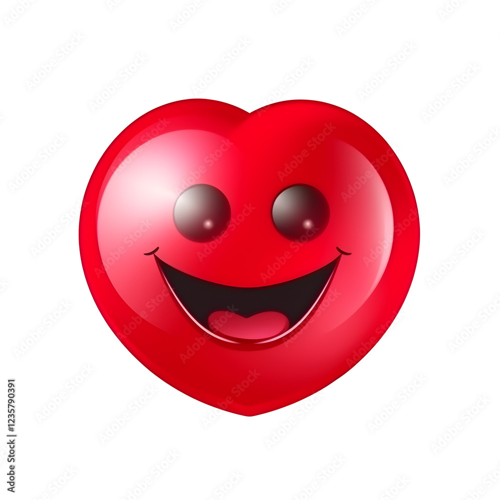 Obraz premium a red heart with a smiling face