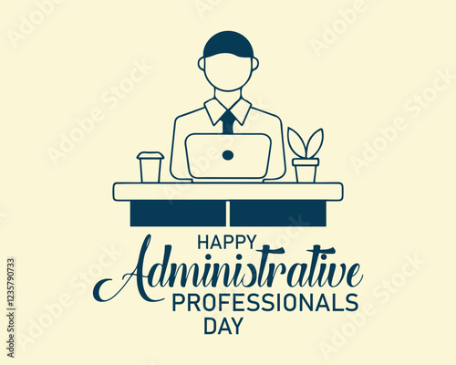 Administrative Professionals Day, Secretaries Day or Admin Day. Holiday concept. Template for background, banner, card, poster, t-shirt with text inscription