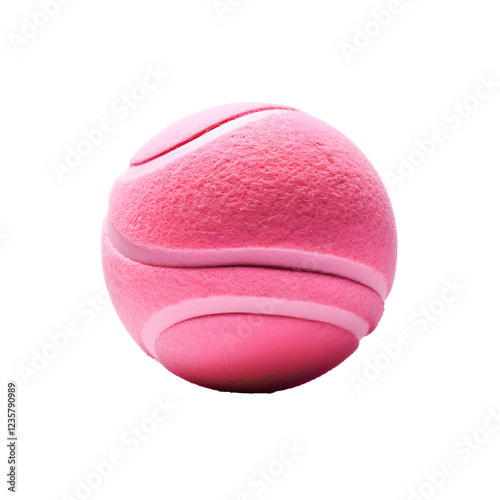 a pink tennis ball on a white background
